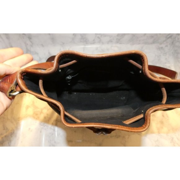 Brighton Black and Brown Shoulder purse with silver accents - Picture 3 of 10